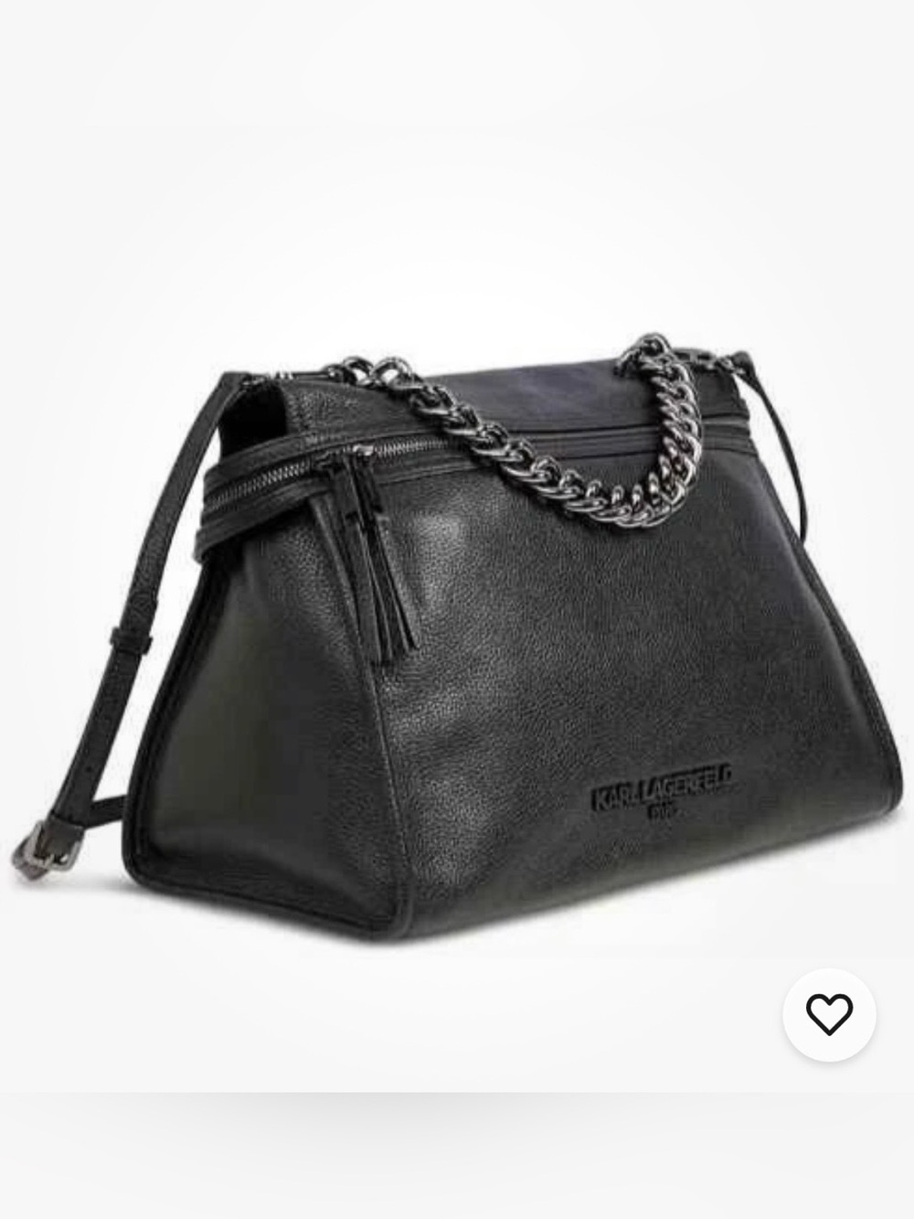 Karl Lagerfeld Alexi Chunky Chain Crossbody Black Handbag